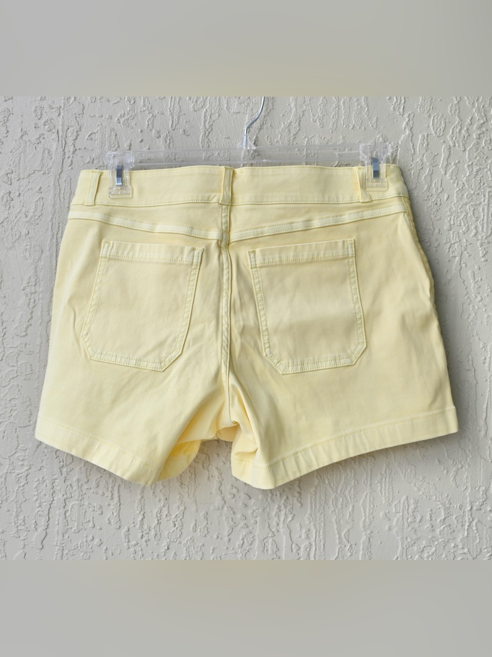 SPANX Stretch Twill Shorts in Soft Yellow - Picture 2 of 5